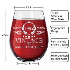 Birthday Aged to Perfection, 1992 Limited Edition Wine Glass